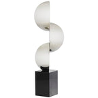Deco 79 Crystal Geometric Decorative Sculpture Abstract Two-Tone Home Decor Statue with Stacked Semi Circles, Accent Figurine 5" x 4" x 18", Black