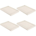 Quelay Stackable Jewelry Tray Jewelry Organizer Tray Showcase Display Empty Plate Bracelet Ring Earring Organizer - color: Beige
