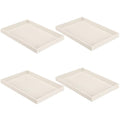 Quelay Stackable Jewelry Tray Jewelry Organizer Tray Showcase Display Empty Plate Bracelet Ring Earring Organizer - color: Beige