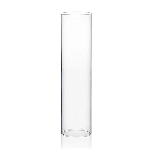 WGVI Hurricane Candle Holder Sleeve, Wide 2.5", Height 10", Clear Glass Cylinder Candleholder, Chimney Tube, Open Ended Candle Shade, 1 Piece - size: 2.5"x10"H