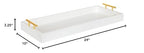 Kate and Laurel Lipton Narrow Decorative Tray with Polished Metal Handles, White and Gold - color: White/Gold