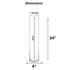 CYS Excel Clear Glass Cylinder Vase (H:24" D:4") | Multiple Size Choices Glass Flower Vase Centerpieces | Hurricane Floating Candle Holder Vase - size: H-24" D-4"