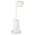 MARMOLUX ACC Free Standing Toilet Paper Holder Stand with Storage for 4 Rolls of Toilet Tissue for Bathroom, Stainless Steel Luxury Modern White Finished 1pc - color: White