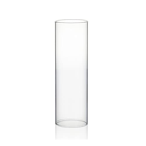 WGVI Hurricane Candle Holder Sleeve, Wide 2.5", Height 8", Clear Glass Cylinder Candleholder, Chimney Tube, Open Ended Candle Shade, 1 Piece - size: 2.5"x8"H