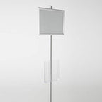 M&T Displays Free Standing Aluminum Display Stand Single Sided Document Brochure Sign Holder Front Loading Portrait Landscape Silver Snap Frame 1x(11x17) and Clear Acrylic Pocket 1x(8.5x11) Inch - color: Silver