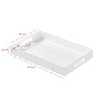 Acrylic Tray with Embedded Handle, 10x15 Inch, White - color: White, size: 15" x 10" x 2"