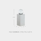 Signature Design by Ashley Sellner Modern 12 in. Crystal and Marble Sculpture, White & Clear - size: 5" W x 5" D x 12.25" H