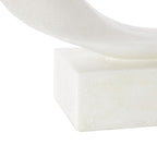 Deco 79 Polystone Abstract Decorative Sculpture Textured Open Wave Home Decor Statue with Elevated Base, Accent Figurine 22" x 6" x 22", White - size: 22" x 6" x 22"