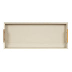 Kate and Laurel Lipton Modern Narrow Tray; 10 x 24; Sand; Midcentury Serving Tray for Storage and Display - color: Natural
