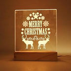 2Pcs 6" Wood LED Light Base with Blank Acrylic Sheet Clear Cast Plexiglass for LED Light Base Signs DIY Display Projects Craft-Warm Light - color: Warm Light, size: 2PC 6" + AS