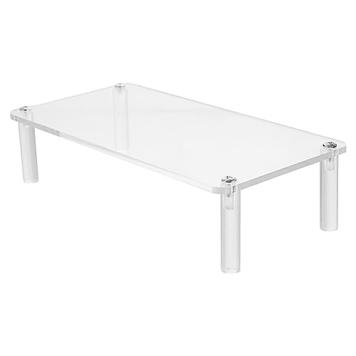 iplusmile Clear Acrylic Jewelry Stand 7.87X3.14X1.96In Single-Tier Display Organizer for Bracelets Watches and Accessories Compact Home Decor Display Shelf Riser