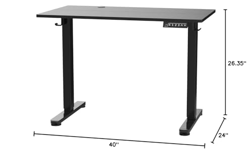 ErGear Height Adjustable Electric Standing Desk, 40 x 24 Inches Sit Stand up Desk, Memory Computer Home Office Desk, Black - color: Black, size: 39.4 x 23.6 Inches