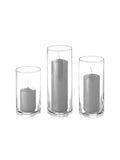 yummi Set of 12 Slim Pillars and Cylinder Vases - Light Gray - color: Light Gray