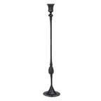 Creative Co-Op Tall Decorative Hand-Forged Metal Taper Holder, Black - size: 4" Round x 20"H