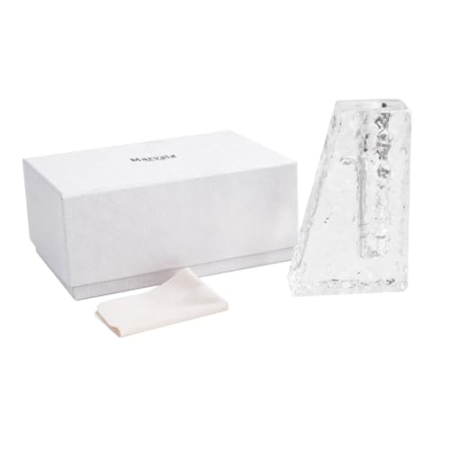 Crystal Flower Vase with Glacial Texture,Heavy Duty Large Clear Vase for Dining Table Kitchen Office Home Shelf Display Wedding Living Room Centerpieces - color: M-cv266a-m
