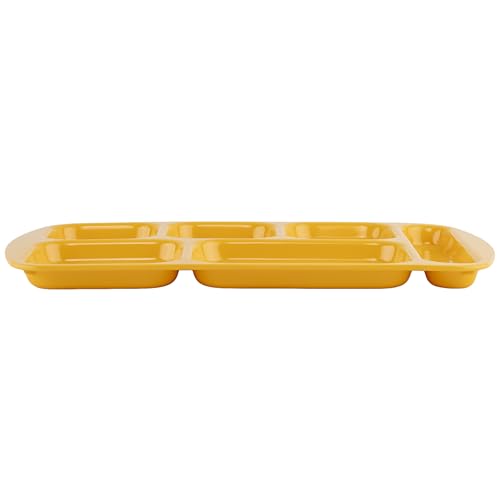 G.E.T. 6 Compartment School Cafeteria Tray, Right Handed, 10" x 15", Yellow (4 Pack) - color: Yellow, size: 10" x 15", style: 4 Pack Right Handed Trays