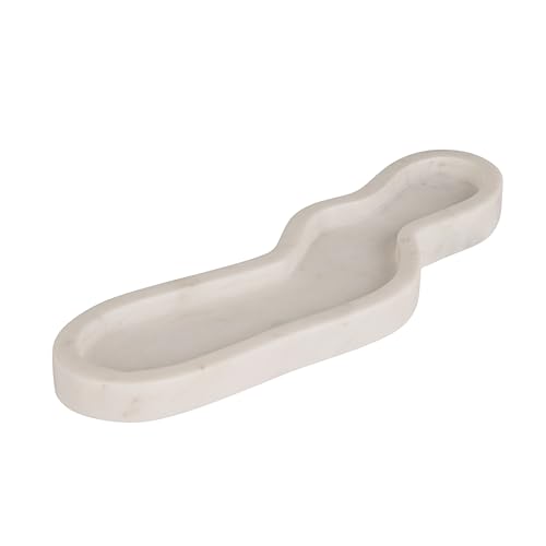 Bloomingville Organic-Shaped Marble Tray, White