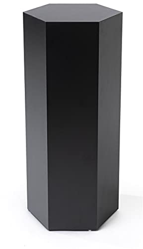 Displays2go Hexagon Riser Pedestal, Laminate, 30-inch Tall - Black (SMHEXPD30BLK) - size: 30”H
