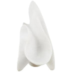 Deco 79 Polystone Abstract Decorative Sculpture Wavy Shaped Home Decor Statue with Cutouts and Speckled Texturing, Accent Figurine 9" x 7" x 12", White - size: 9" x 7" x 12"