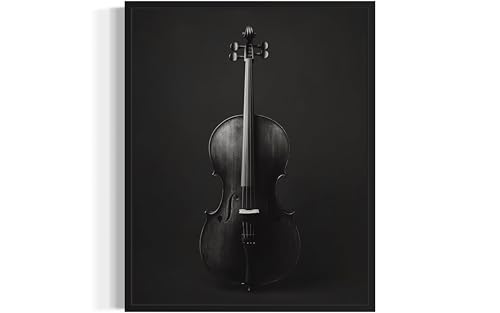 Cello Art Music Poster - Musical Instrumental Wall Art Print - Black and White - Photography Musical Art - Bedroom or Office Living Room Decor 137 (Cello, 11 x 14 inches, Unframed) - color: Cello, size: 14"L x 11"W