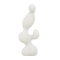 Deco 79 Polystone Abstract Decorative Sculpture Curved Shaped Home Decor Statue with Speckled Texturing, Accent Figurine 7" x 4" x 18", White - size: 7" x 4" x 18"