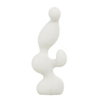 Deco 79 Polystone Abstract Decorative Sculpture Curved Shaped Home Decor Statue with Speckled Texturing, Accent Figurine 7" x 4" x 18", White - size: 7" x 4" x 18"