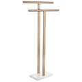 KOKOSIRI Standing Towel Rack for Bathroom Floor 2-Tier Towel Holder Free Stand with Heavy Marble Base Thicken Steady Champagne Bronze Stainless Steel THS0005-CPG - color: Champagne Bronze