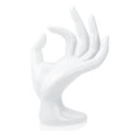 yuntop 1 Pack Hand Form Ring Holder Mannequin Hand Jewelry Organizer Stand Watch Stand Bracelet Ring Support Aesthetic Rack (White) - color: White