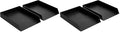 Amazon Basics Rectangular Plastic Desk Organizer, Letter Size Tray, 4-Pack, 9.7 x 2.2 x 13 inches, Black - color: Black, size: 4 Pack