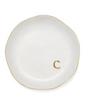 Personalized Ceramic Ring Dish - Monogrammed Jewelry Tray, Handcrafted Room Decor Engagement Wedding Present - Mothers Day Valentines Christmas Birthday Gift Women, Engraved Initial c - style: c