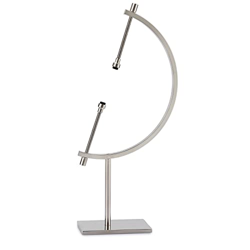 JUXYES Silver Toned Sphere Holder Caliper Stand, Hold 1-1/2 to 5, Caliper Style Display Stand for Mineral, Ornament, Gem, Shell, Coin, etc - color: Silver, size: M