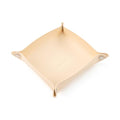 SANQIANWAN PU Leather Arc Edge Jewelry Valet Tray for Man and Women, Portable Mini Entryway Table Tray Bedside Nightstand Desk Tray Small Travel Dish Plate for Key,Wallet,Watch,Coin (Beige) - color: Beige