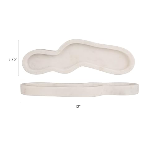 Bloomingville Organic-Shaped Marble Tray, White