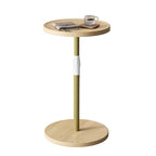 Adjustable End Table, Small Round Side Table, Drink Table for Small Spaces, Pedestal Nightstand for Living Room, Bedroom, Sofa Couch, Natural ET-010YW - color: Natural