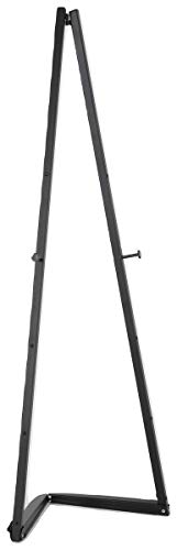Displays2go Modern Floor Standing Easel, Portable, Aluminum, Two-Peice - Black (FOLDESLBK)