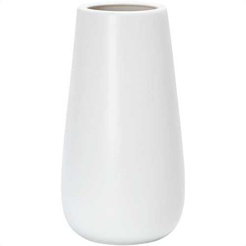 D'vine Dev 12 Inch White Elegant Oval Ceramic Vase for Flowers, Home Décor Vase with Design Box, VS-LD-C-4 - color: White, size: 12 Inch