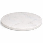 11-Inch Round Marble Cheese Board – Solid White Natural Stone Cutting Board & Charcuterie Serving Tray with Non-Slip Feet, 0.5” Thick, Easy to Clean. - color: White, size: 11"L x 11"W