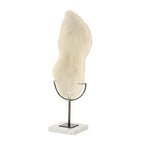 Deco 79 Polystone Coral Decorative Sculpture Abstract Textured Home Decor Statue with Gray Stand and Acrylic Base, Accent Figurine 7" x 5" x 19", Cream - size: 7" x 5" x 19"