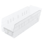 Akro-Mils 30120 Plastic Shelf Bins, Heavy Duty Storage Bins for Garage, Closet, and Drawer Organization, 12" x 4" x 4", Clear, 24-Pack - color: Clear