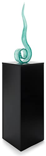 Displays2go, Portable Gallery Pedestal, Laminated Particle Board, Melamine Construction – Black Finish (WDCUBEBLK3) - color: Black, size: 36"H