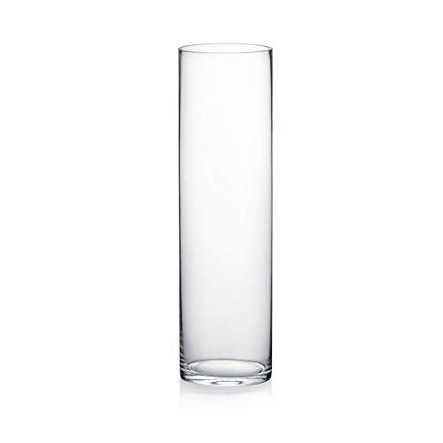 WGV Cylinder Vase, Diameter 5", Height 18", Clear Glass Floral Planter Container, Tall Centerpiece Arrangement for Wedding Party Event Home Office Decor, 1 Piece - size: 5"x18"H CL