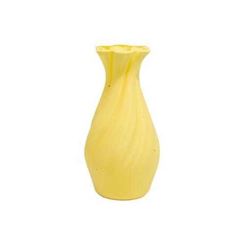Large 8-Inch Tall Spiral Vase – Modern Waterproof Flower Vase for Centerpieces & Home Decor - 3D Printed PLA Plastic — Not Glass (Banana) - color: Banana