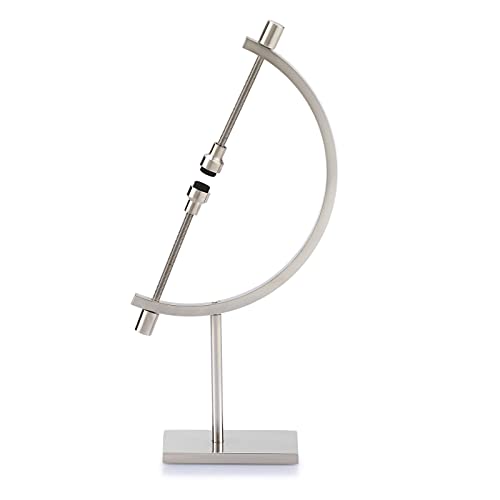 JUXYES Silver Tone Metal Sphere Holder Caliper Stand, Hold Max to 2-7/8, Caliper Style Display Stand for Mineral, Ornament, Gem, Shell, Coin, etc - color: Silver, size: S