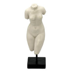 Galt International 13.5" Poly Marble Body Statue w/Black Pedestal Stand for Home Decor - Greek God Sculpture Mythology Stone-Like Marble-Feel Accent (Woman) - size: 15" Female