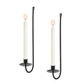Black Candle Sconces Wall Decor Set of 2, Metal Wall Candle Holders, Modern Decor for Dining, Fireplace, Weddings & Living Room, Taper Candle Sconces - Elegant Gift Packaging