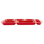 G.E.T. 6 Compartment School Cafeteria Tray, Right Handed, 10" x 15", Red (4 Pack) - color: Red, size: 10" x 15", style: 4 Pack Right Handed Trays