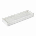 Bey-Berk Atticus Marble Bath Tray (White), 14.25" x 3.75" x 4", Genuine Stone Vanity Organizer - color: White