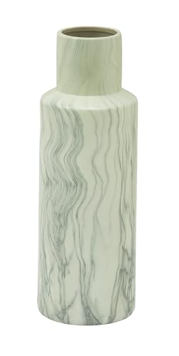 Deco 79 Ceramic Decorative Vase Faux Marble Centerpiece Vase, Flower Vase for Home Decoration 8" x 7" x 21", White - color: White, size: 8" x 7" x 21"