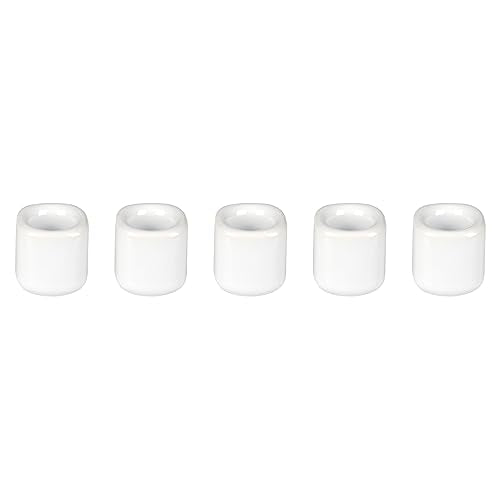 Mega Candles 5 pcs White 1/2 Inch Diameter Ceramic Chime Ritual Spell Candle Holders, Great for Casting Chimes, Meditation, Rituals, Spells, Vigil, Witchcraft, Wiccan Supplies - color: White, size: 5 Pieces