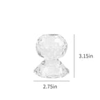 Reversible Crystal Candle Holders Pack of 2, Clear Tealight or Taper Candlesticks, Table Centerpiece Home Decor for Wedding, Dining, Party(3.1in Tall)